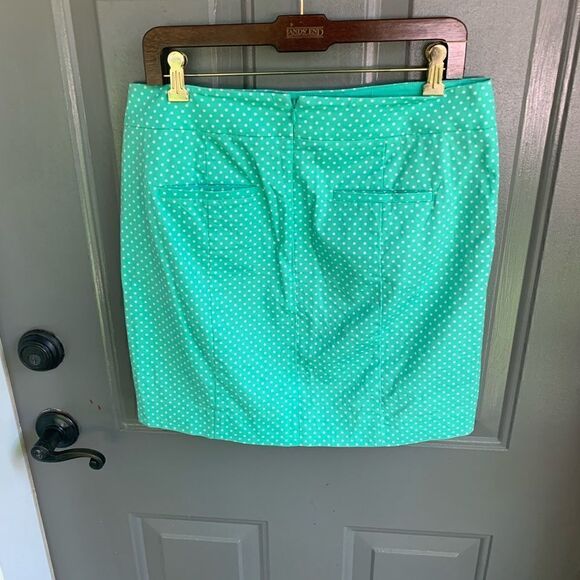 Ann Taylor LOFT Madison Mint Green With Polka Dot Size 6 Skirt - Picture 3 of 4